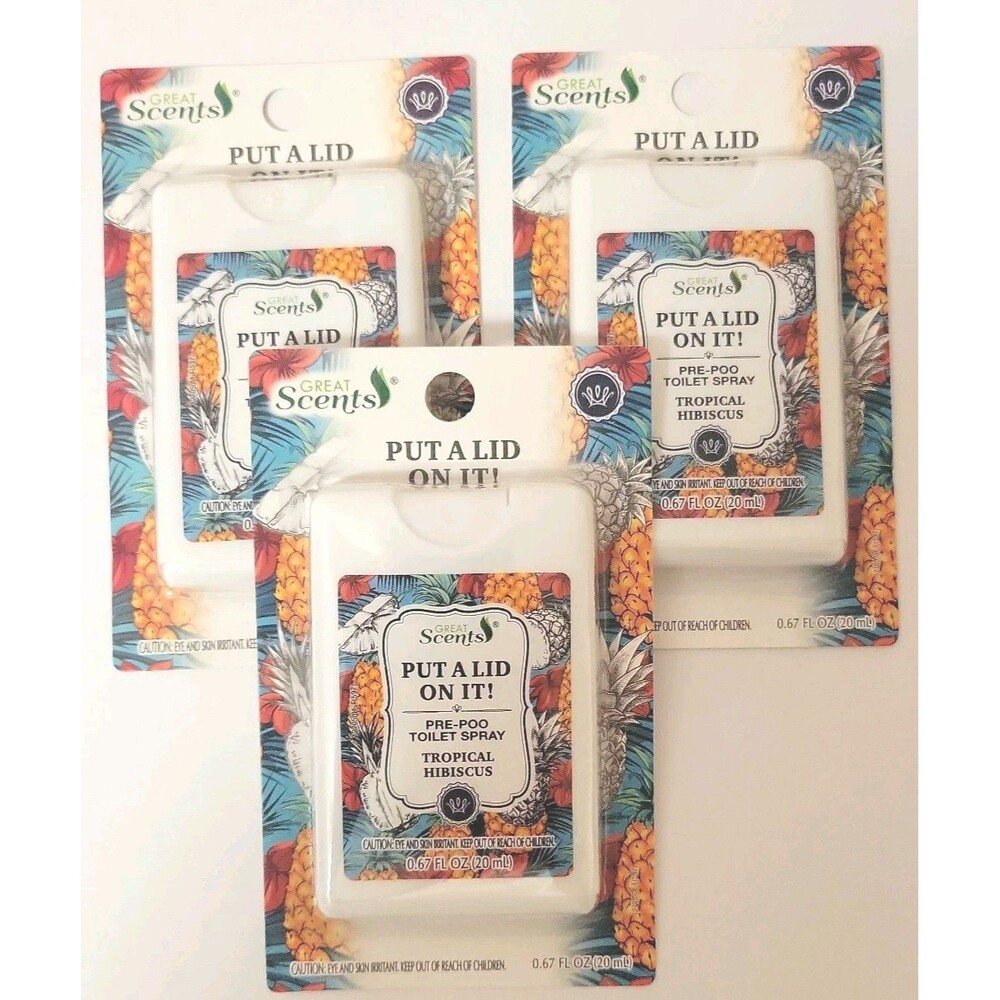 3 Great Scents Put A Lid On It!  2 Pre-Poo Toilet Spray  .067 Oz New,Fast Ship